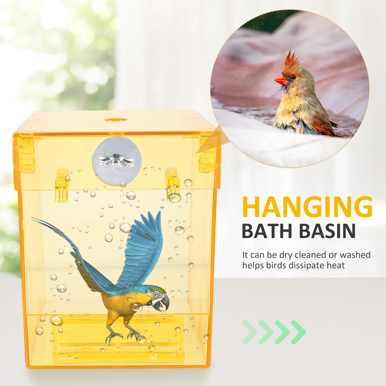 

Thickened Bath Box For Parrot Cage Hanging Bathtub Shower Basin Eco Lightweight Strong Pet Supplies Stress Relief