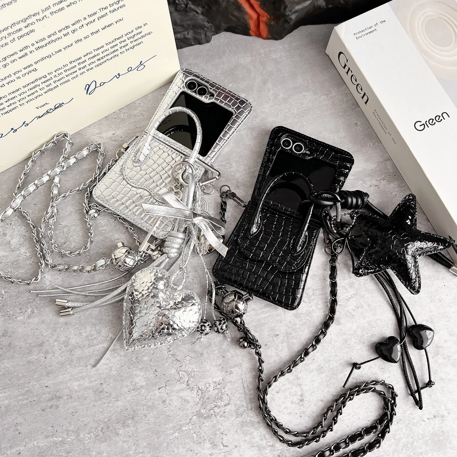 

PU Leather Star Phone Case for Samsung Galaxy Z Flip 7 6 5 4 Protective Back Cover for ZFlip5 ZFlip6 ZFlip7 Case Shell