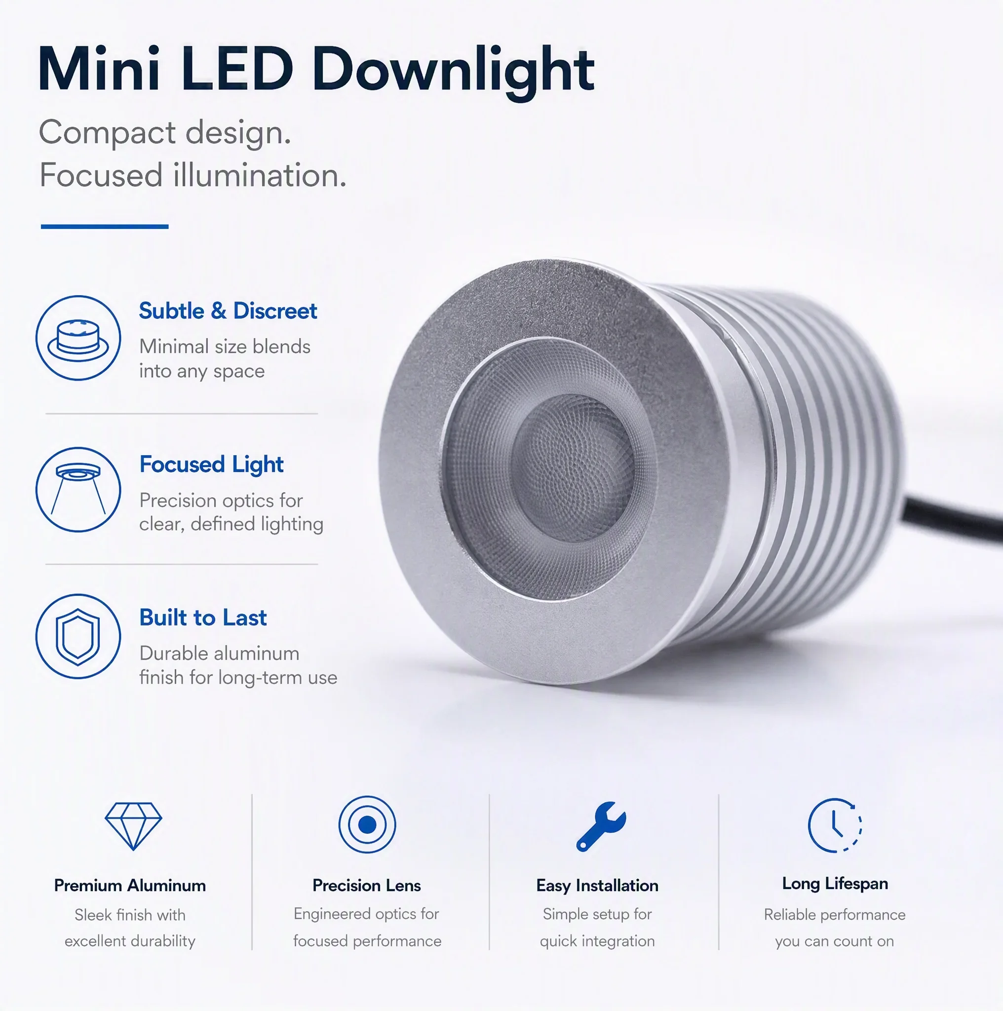 JOYINLED 9W DC24V DALI DT8 LED Module Tunable White IP65 Dimmable Recessed Spotlight Silver Ceiling Downlight Lamp