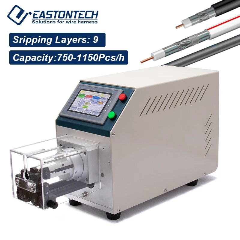 EASTONTECH EW-06F Semi-automatic Coaxial Cable Stripping Machine Cable Making Equipment Wire Diameter 1.13-6.99mm