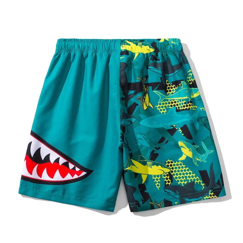 Cartoons Comics Shark Print Running Bermuda Shorts Pattern Beach Men Wear Sports Board s