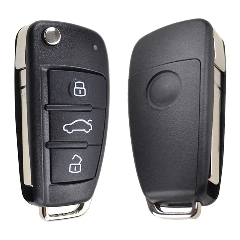 3 Button Case For AUDI A2 A3 A4 A6 S6 A6L A8 TT With Blade Car Case Folding Flip Remote Key Shell Case