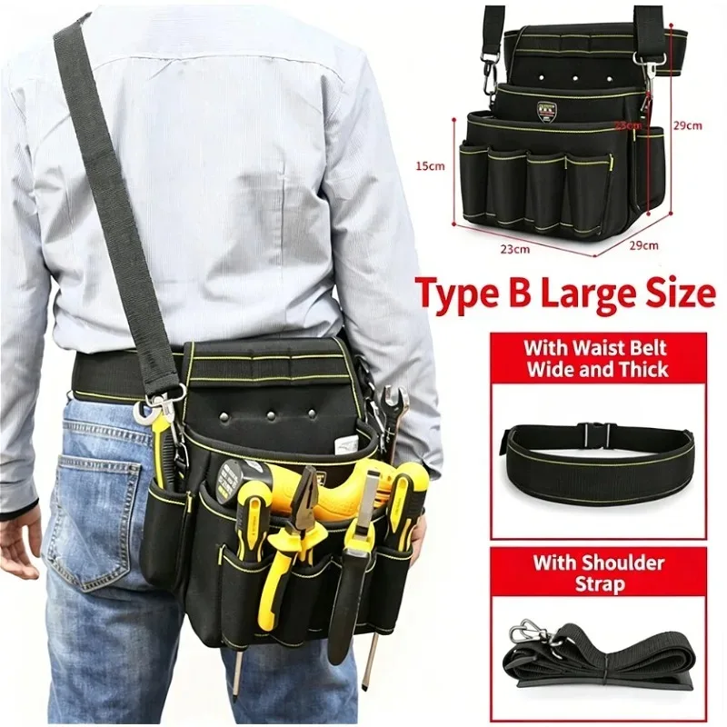 

Electrical Worker's Waist Bag High-altitude Waist Harness Men's Canvas Cross-body Multi-functional Portable Packaging Tool Bag