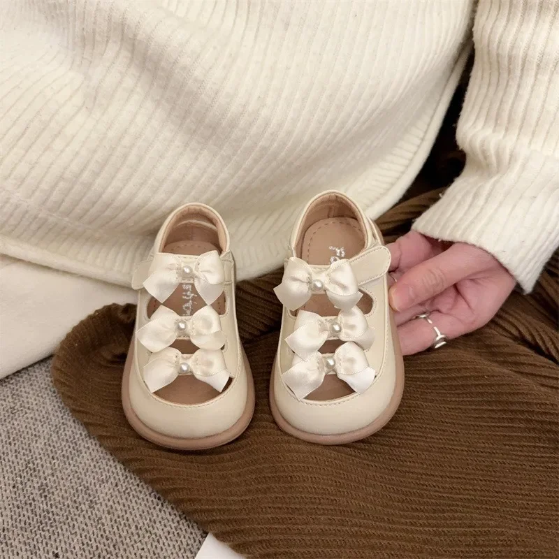 

Girls Flats Fashion Girls Sandals Princess Shoes Children Close Toed Summer Shoes Kids Soft Chunky Sole Bow-knot Casual Shoes