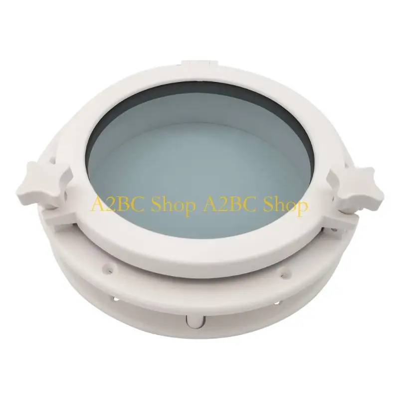 A2BC Waterproof Round Porthole Portlight ABS Quick Installation 4mm Tempered Glass for Boat Yacht Applications