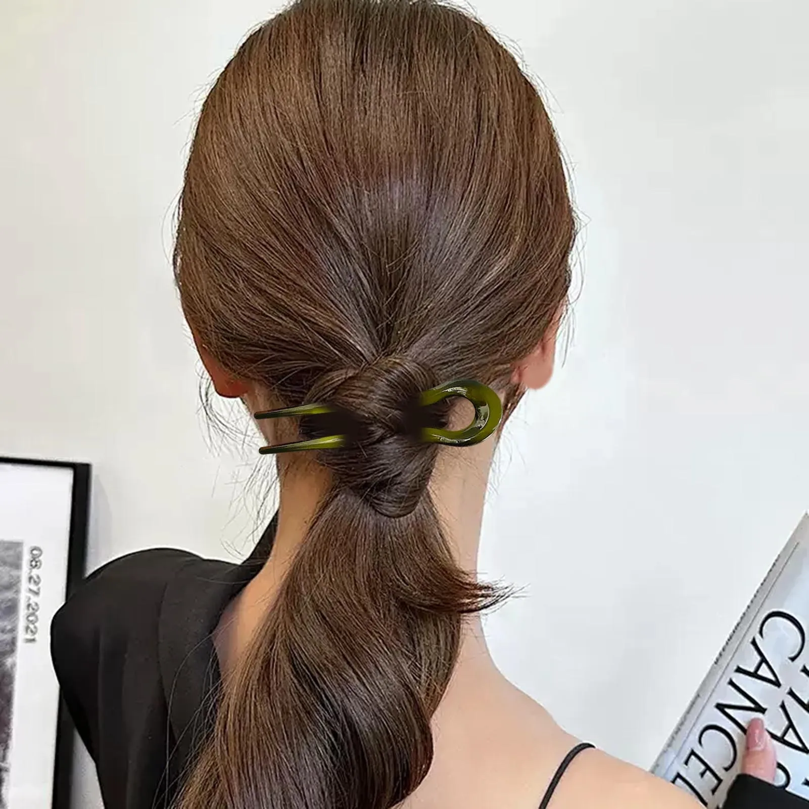 Vintage U-shaped Hair Stick Plastic U Shape Hairpin Chopstick For Festival Wedding Party Hair Clasp Classic Choengsam Headwear image 2