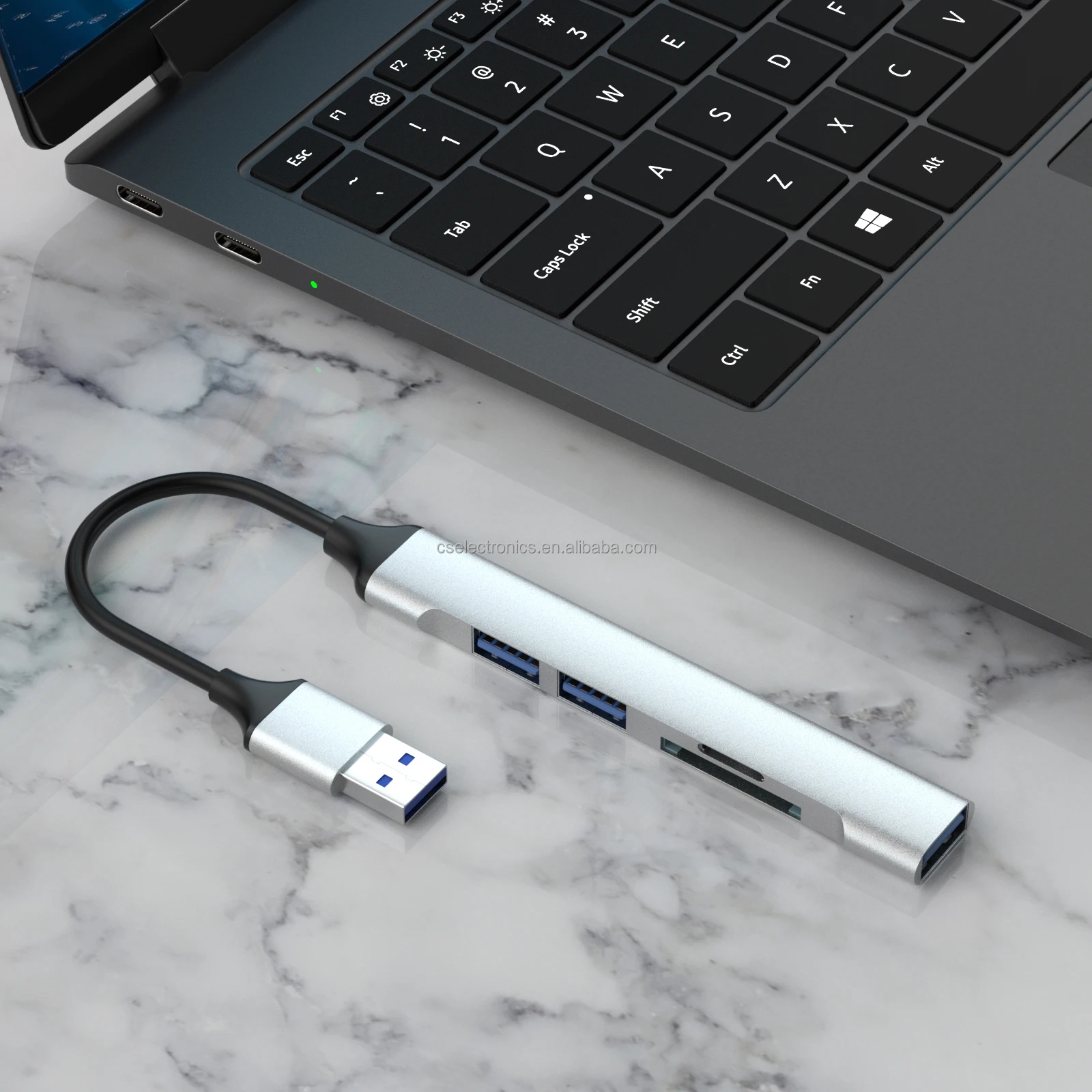 10PCS USB-A To 3*USB-A + SD + TF 5-in-1 Multi-Function Docking Hub Adapter For Expanding Peripheral Connections Of Digital Devic
