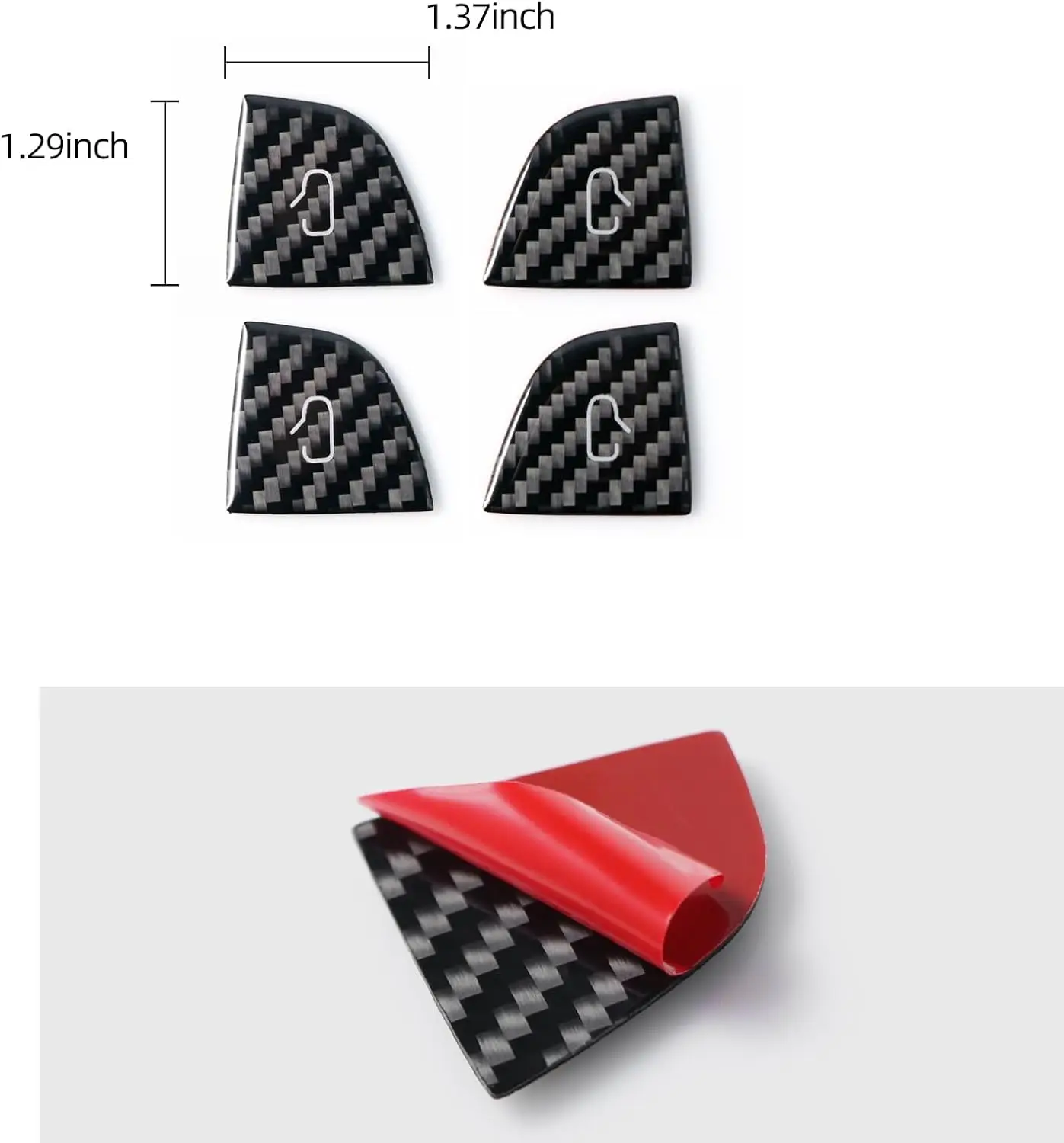 ملصق زر فتح الباب متوافق مع طراز تسلا 3 هايلاند موديل Y Juniper 2025 من ألياف الكربون مفتاح قفل الباب الداخلي