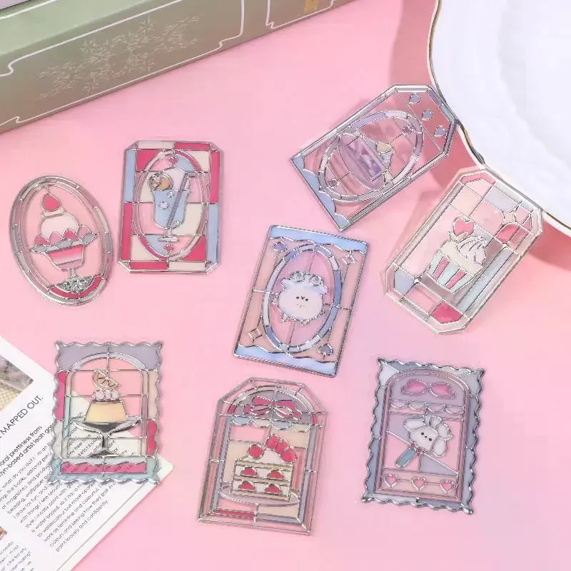 3D Relief Japanese Kawaii Stained Glass Windows Series DIY Cute Aesthetic Stickers For Scrapbooking Bookmarks