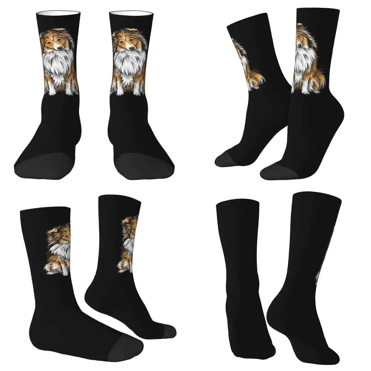 Sheltie Dog Socks Harajuku High Quality Stockings All Season Long Socks Accessories for Man's Woman's Christmas Gifts