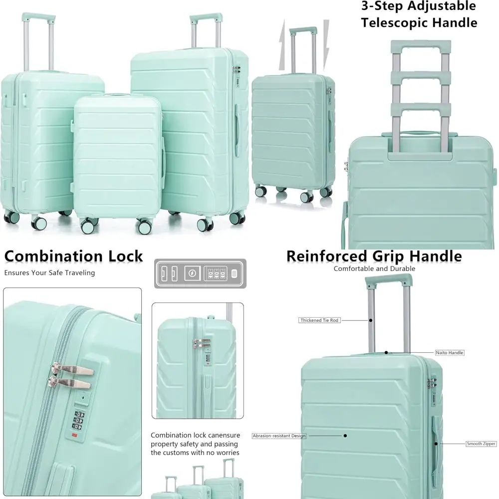 

Набор багажа из трех предметов Spinner из материала ABS, чемодан для ручной клади, кодовый замок, незаменимая для путешествий