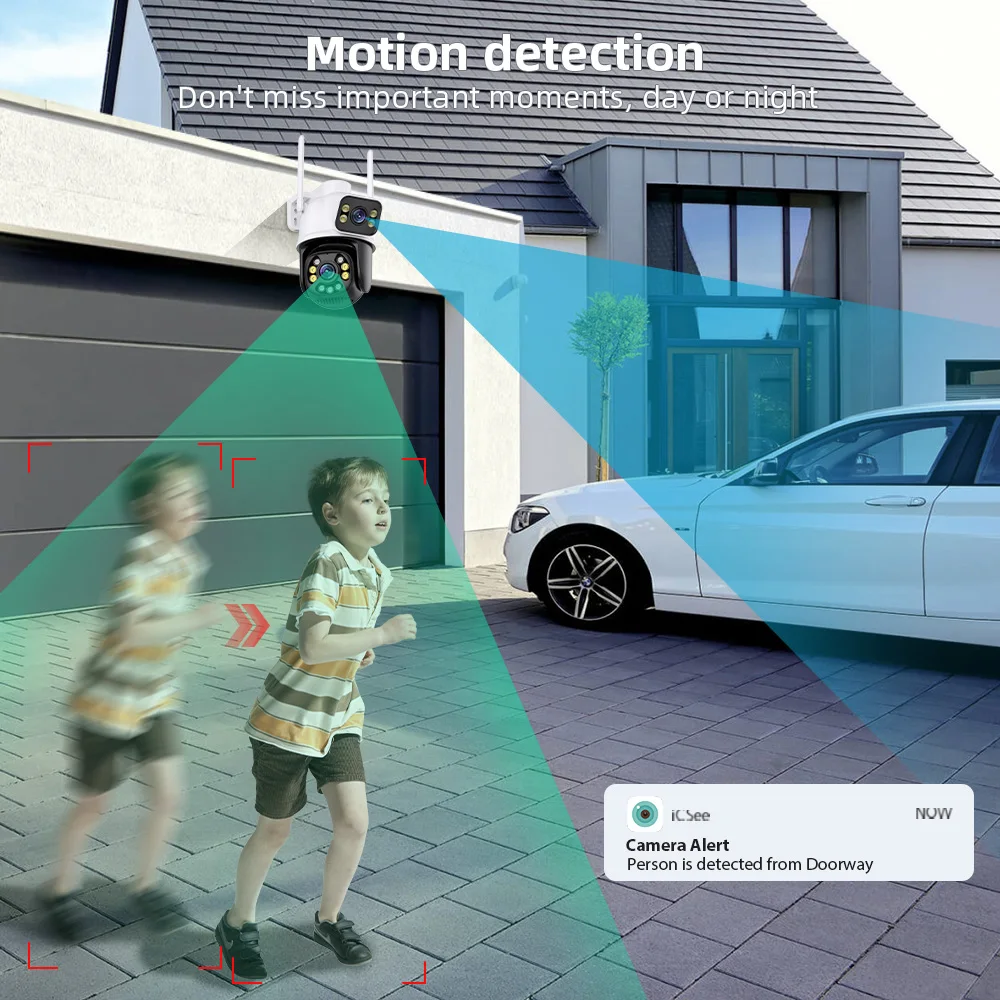 와이파이 감시 카메라 야외 방수 무선 보안 카메라, AI 인간 감지 다후아 CCTV IP 카메라, 야간 투시경, 8MP