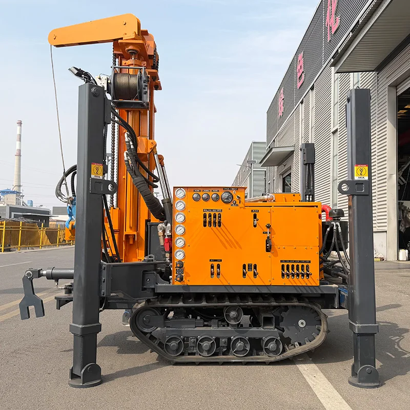 180M Heavy Crawler Diesel Pneumatic DTH Rig Stable Hydraulic System Rapid Deep Rock Working Deep Water Well Drilling Rig