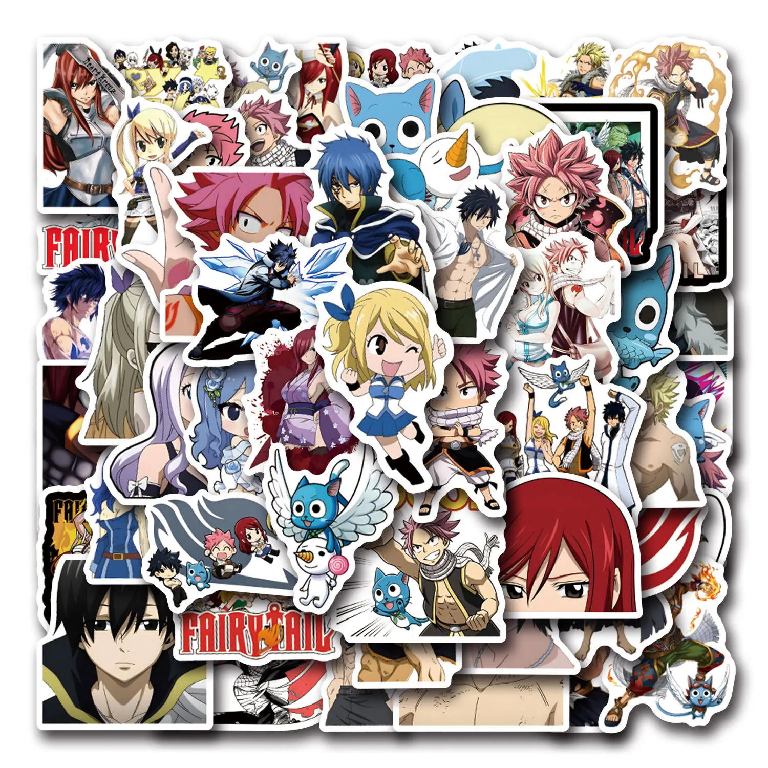55 Pcs Anime Sticker Fairy Tail Stickers Set Cartoon Stickers DIY Laptop Phone Fridge Kettle Bike Car Decal