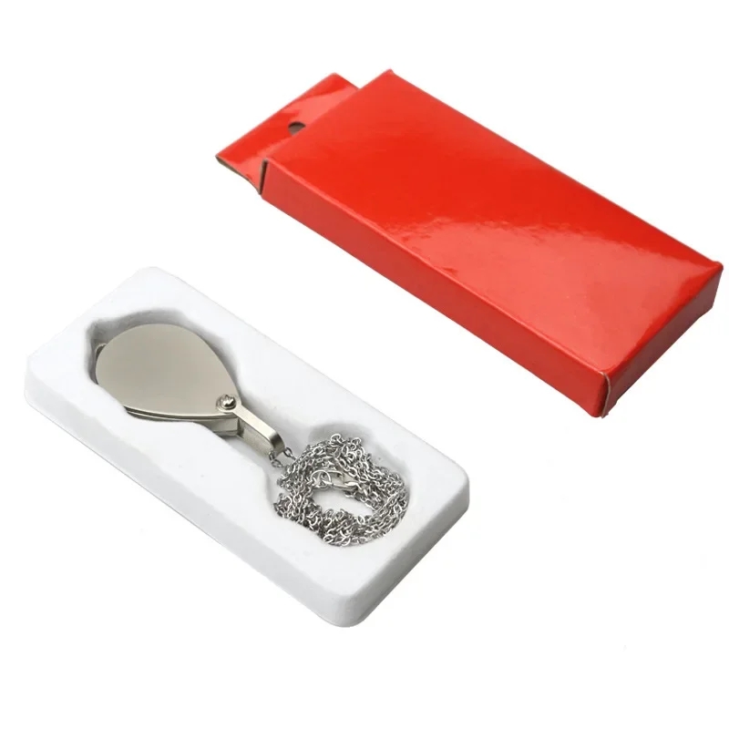 Loupe de poche 10X en métal avec coque anti-poussière pour la lecture, les bijoux et les pièces de monnaie