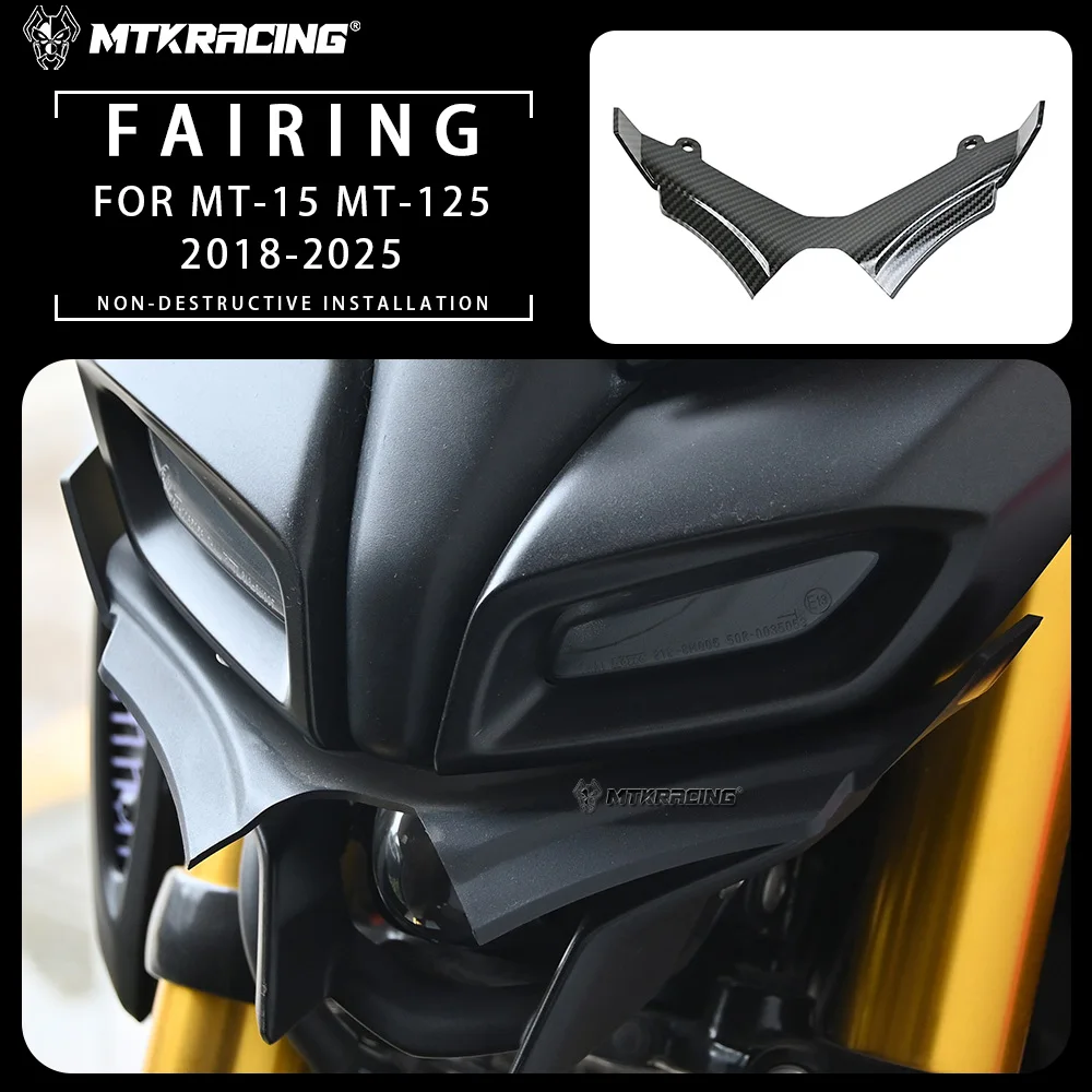 Motorcycle AccessoriesFor YAMAHA MT-15 MT-125 2018-2024 Motorcycle Winglets Front Fairing Aerodynamic Protection Cover Guard ABS