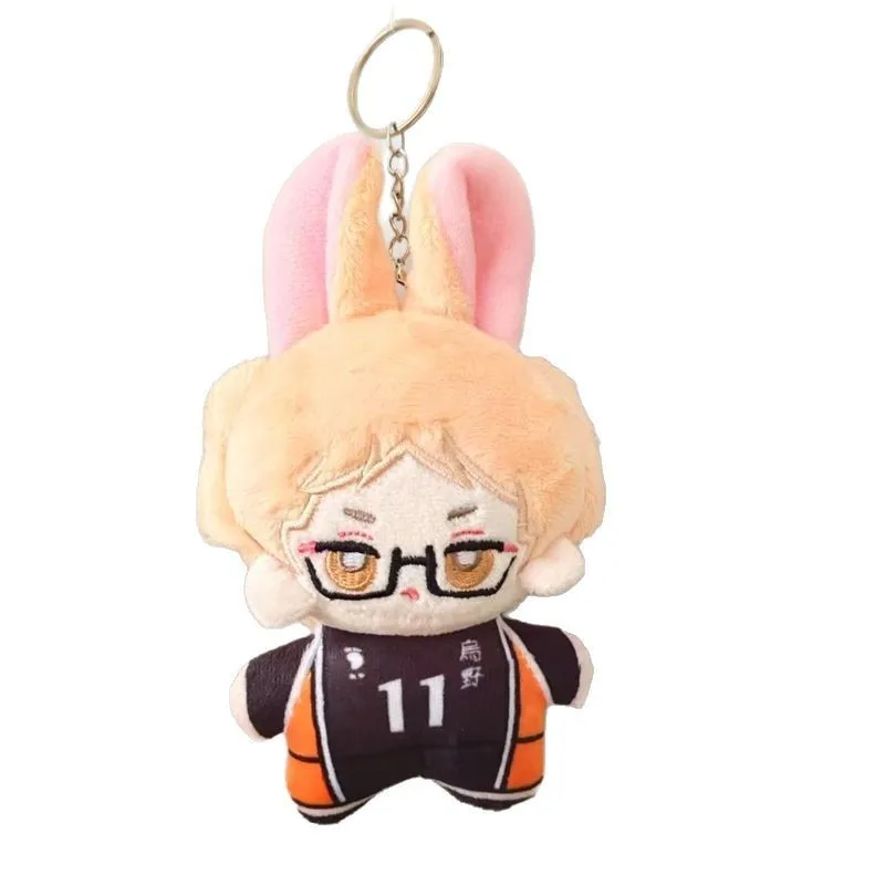 Nieuwe 10 cm Haikyuu Knuffel Hinata Shoyo Sleutelhanger Tobio Kageyama Yu Nishinoya Tas Hanger Mini Volleybal Gevulde Pop Geschenken