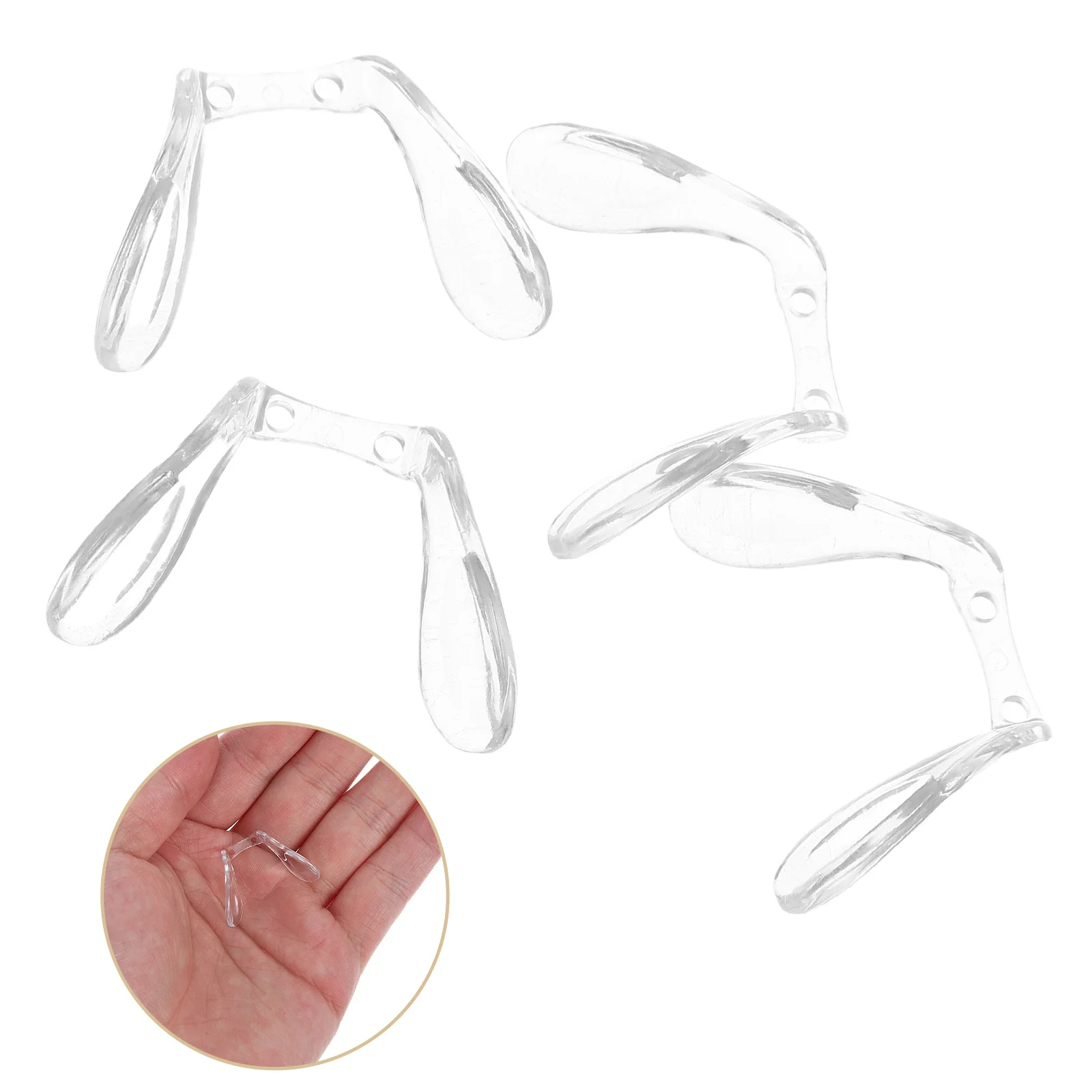 

4Pcs Eyeglass Nose Pads Transparent U Shaped Replacement Soft Silicone Bridge Support Anti Slip Glasses Nose Bridge Extender