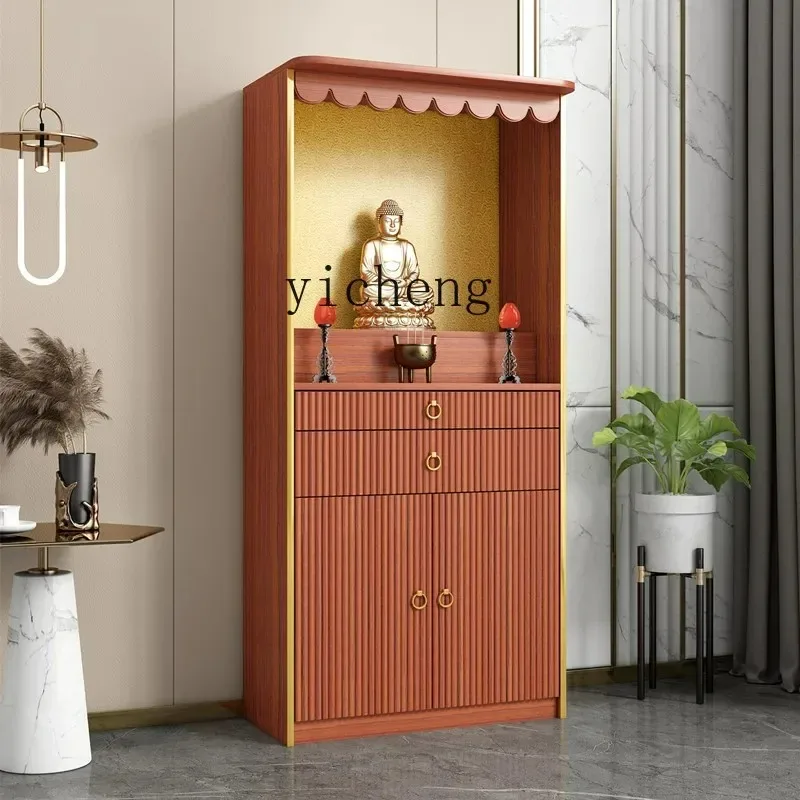 Light Luxury White Buddhist Niche Household Economical Buddhist Cabinet Vertical Cabinet Solid Wood Offering Table SimpleD25
