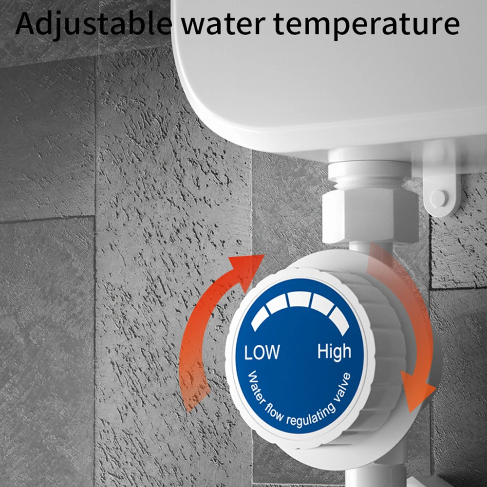 Small Instant Electric Water Heater LCD Temperature Display Water Heating Device IPX4 Quick Heating Water Heating Shower Set