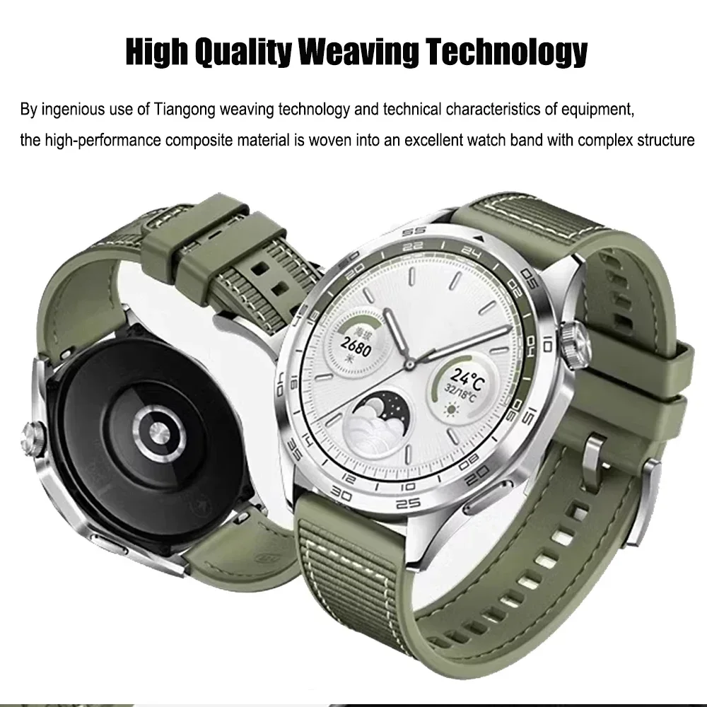 Offizielles 22-mm-Verbund-Nylonarmband für Huawei Watch Silikonband GT 6 5 46 mm Watch 4 Pro GT 3 2 Pro Sportarmbänder Armband – Detail 4