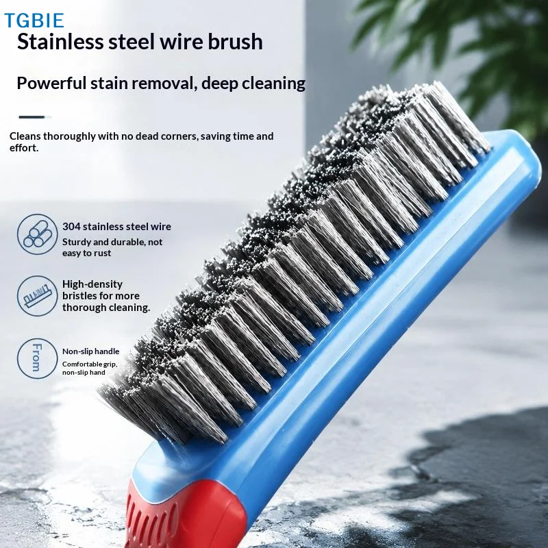 [TL]Heavy-Duty Stainless Steel Wire Brush Easy Grip Rust Paint Slag Removal Tool for Metal Handrail Polishing Work