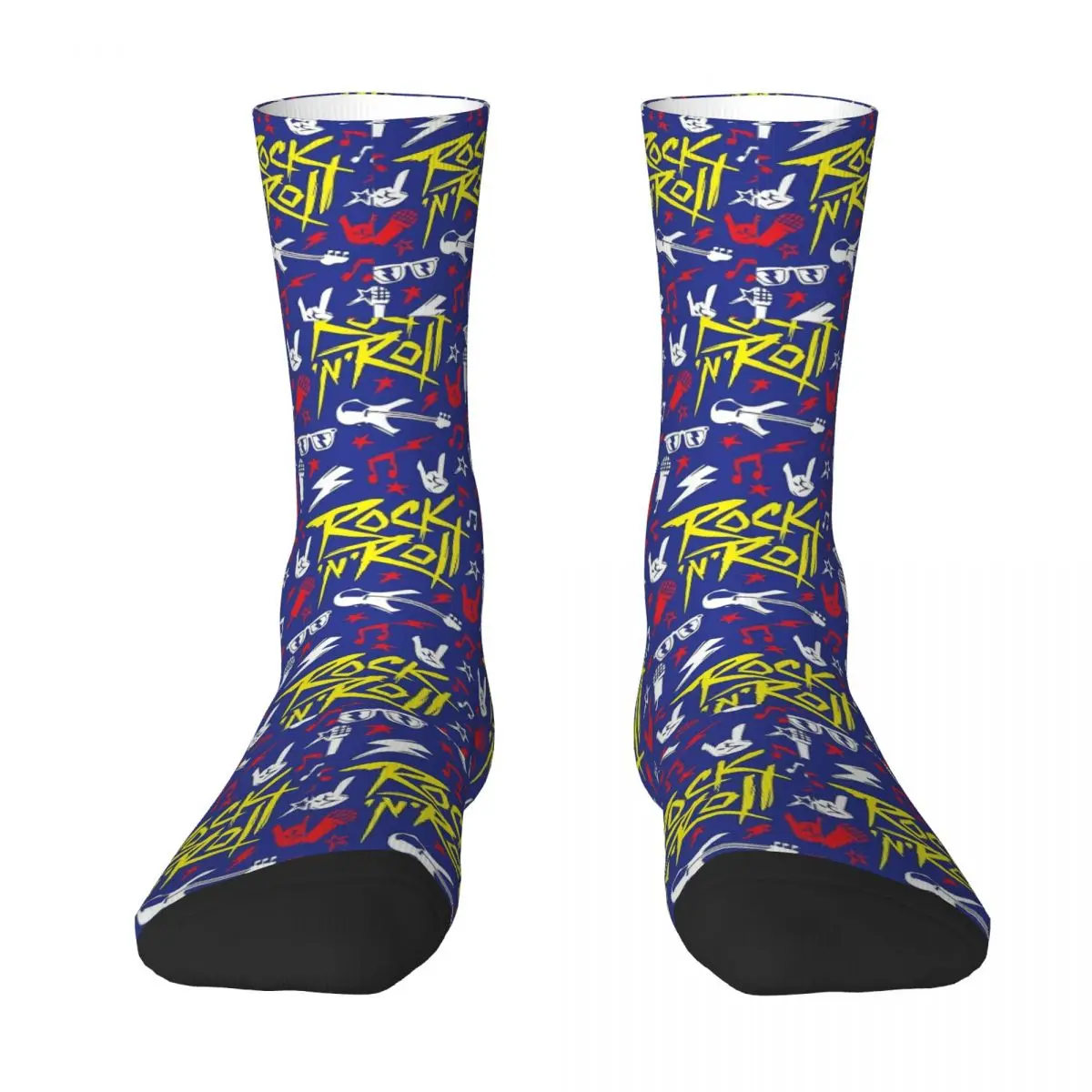 Rock N Roll Socks microphone Funny Stockings Men Soft Outdoor Sports Socks Spring Graphic Anti Bacterial Socks