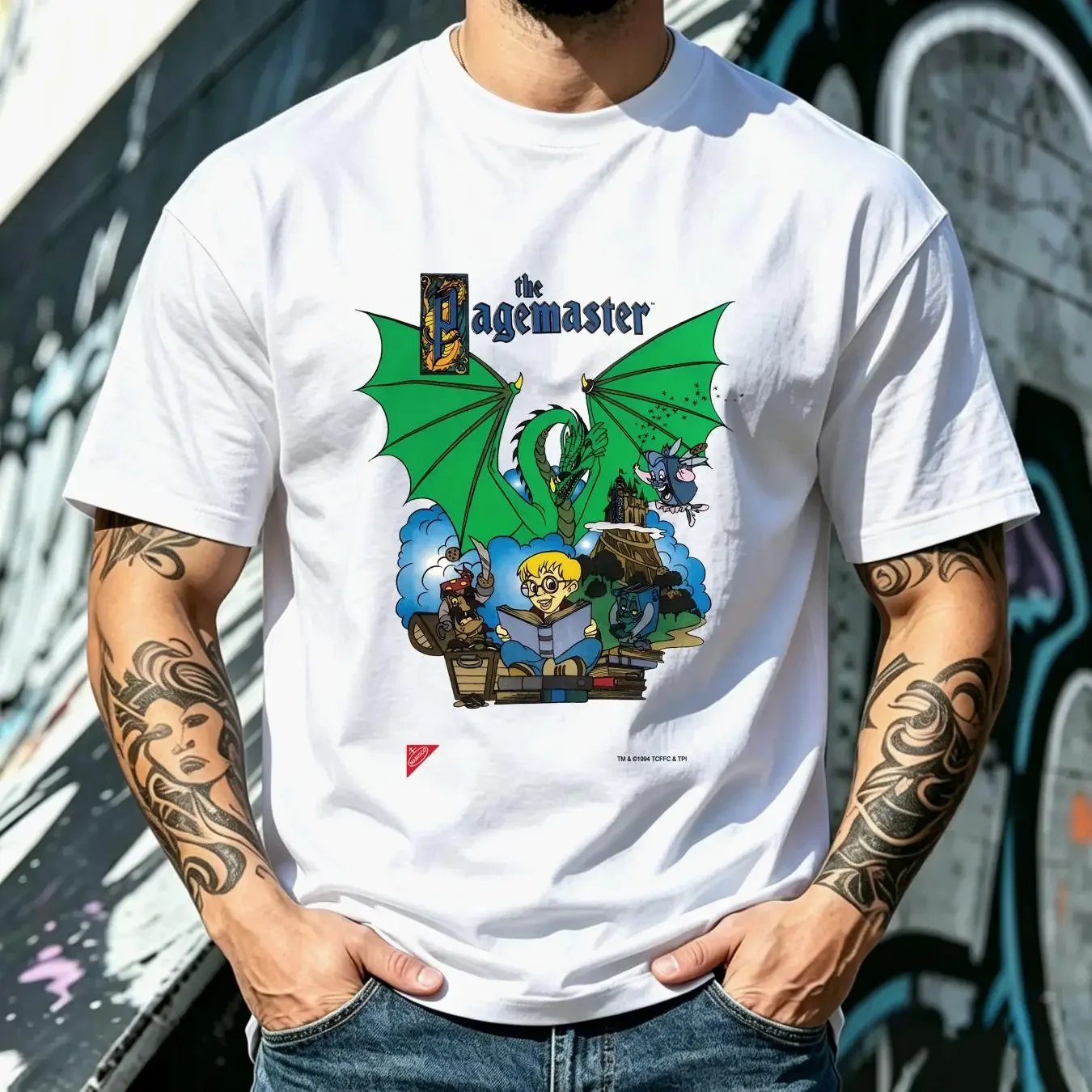 washed T Shirt Vintage 90s The Pagemaster Cartoon Movie Promo 1994 VTG Mens Size XL vintage Washed designer clothes homme