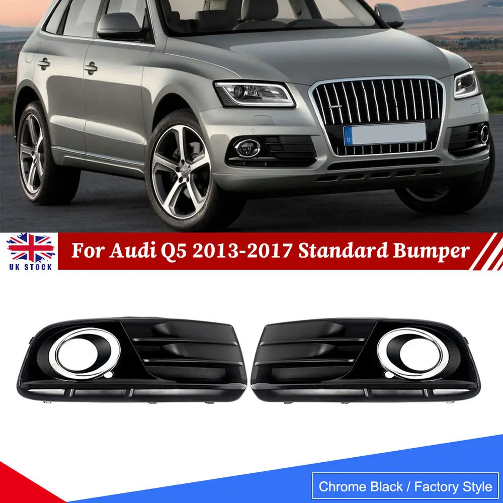 

For Audi Q5 2013-2017 Front Bumper Fog Light Grill Grille Cover Chrome Trim UK