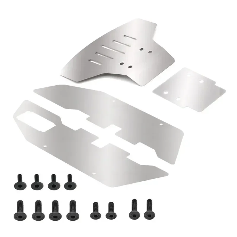 Stainless Steel Front and Rear Chassis Armor Protector for Traxxas Slash 2WD 1/10 RC