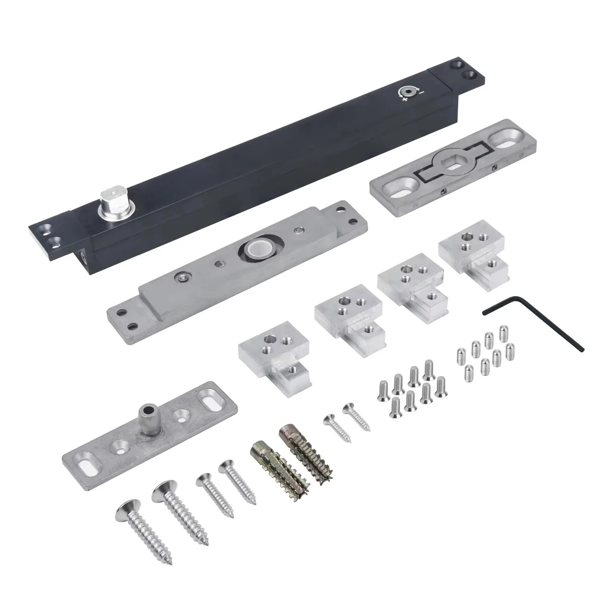 Heavy Duty 100kg Adjustable 180 Degree Soft Closing Aluminum Alloy Hidden Pivot Hinges Glass Doors Modern Design Hardware 25mm