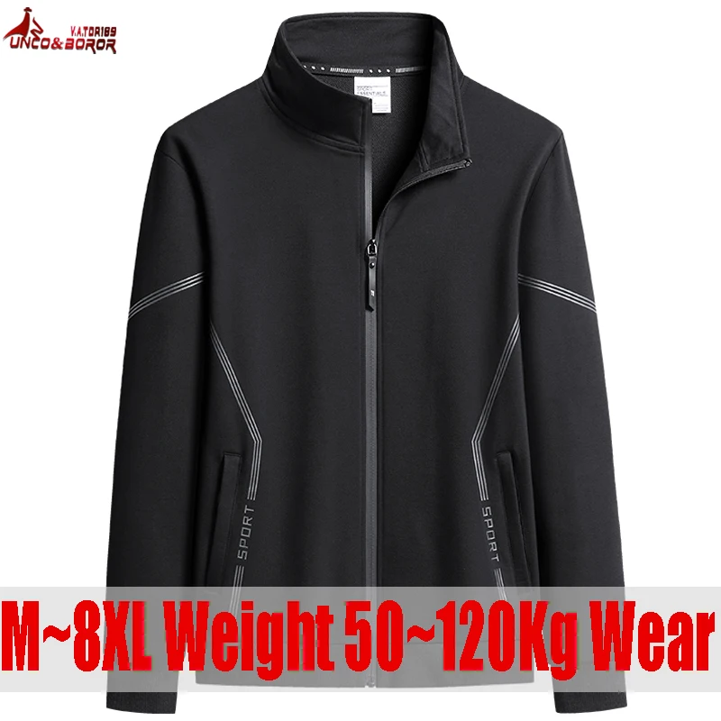 Plus size 7xl 8xl outono inverno homens tático jaquetas de corrida lazer ao ar livre corredores spors casacos casaco masculino blusão