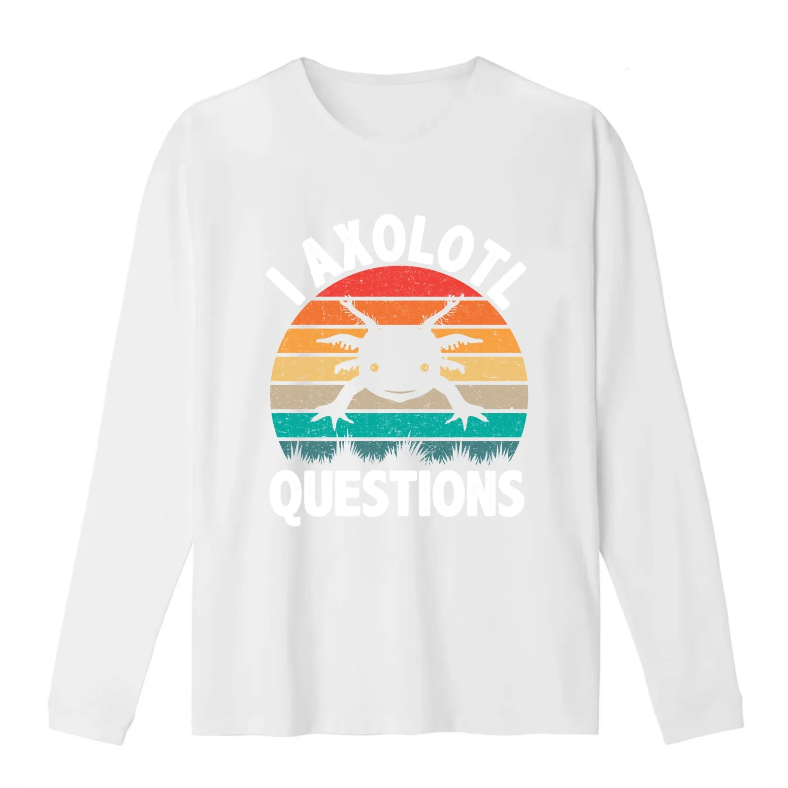 I Axolotl Questions Cute Axolotl Retro Vintage T-Shirt Summer Casual Cotton Tee Oversized Streetwear Tops Unisex Men Women