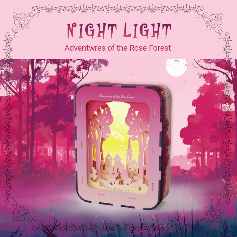 Moc criativo blocos de construção de madeira modelo 3d kit de construção diy luz noturna montagem tijolos decoração desktop crianças presente aniversário ​