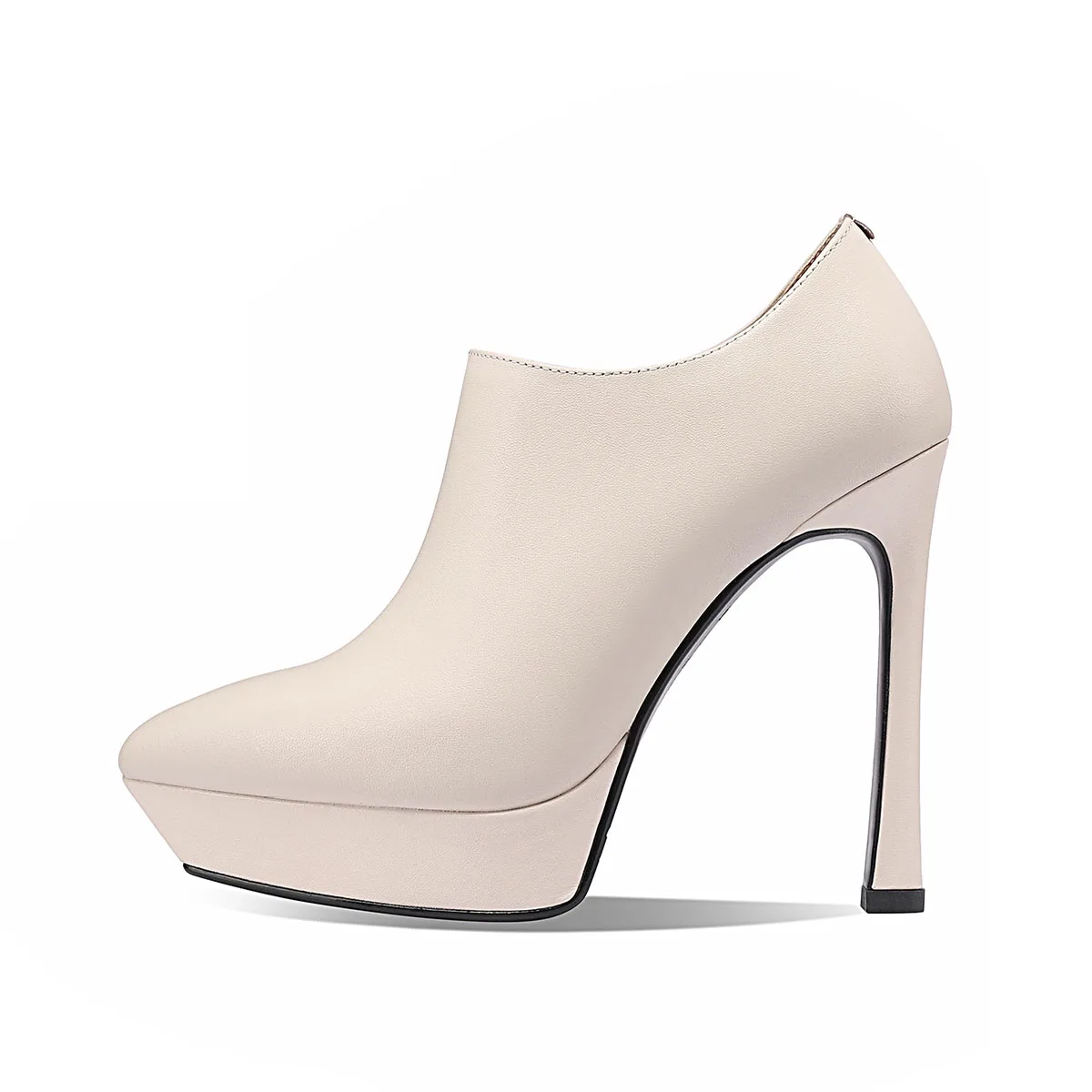 

Arden Furtado 2025 Spring cowhide Pointed to Platform Thin heels pumps Super high heel Side zipper Single shoe Commuter shoes