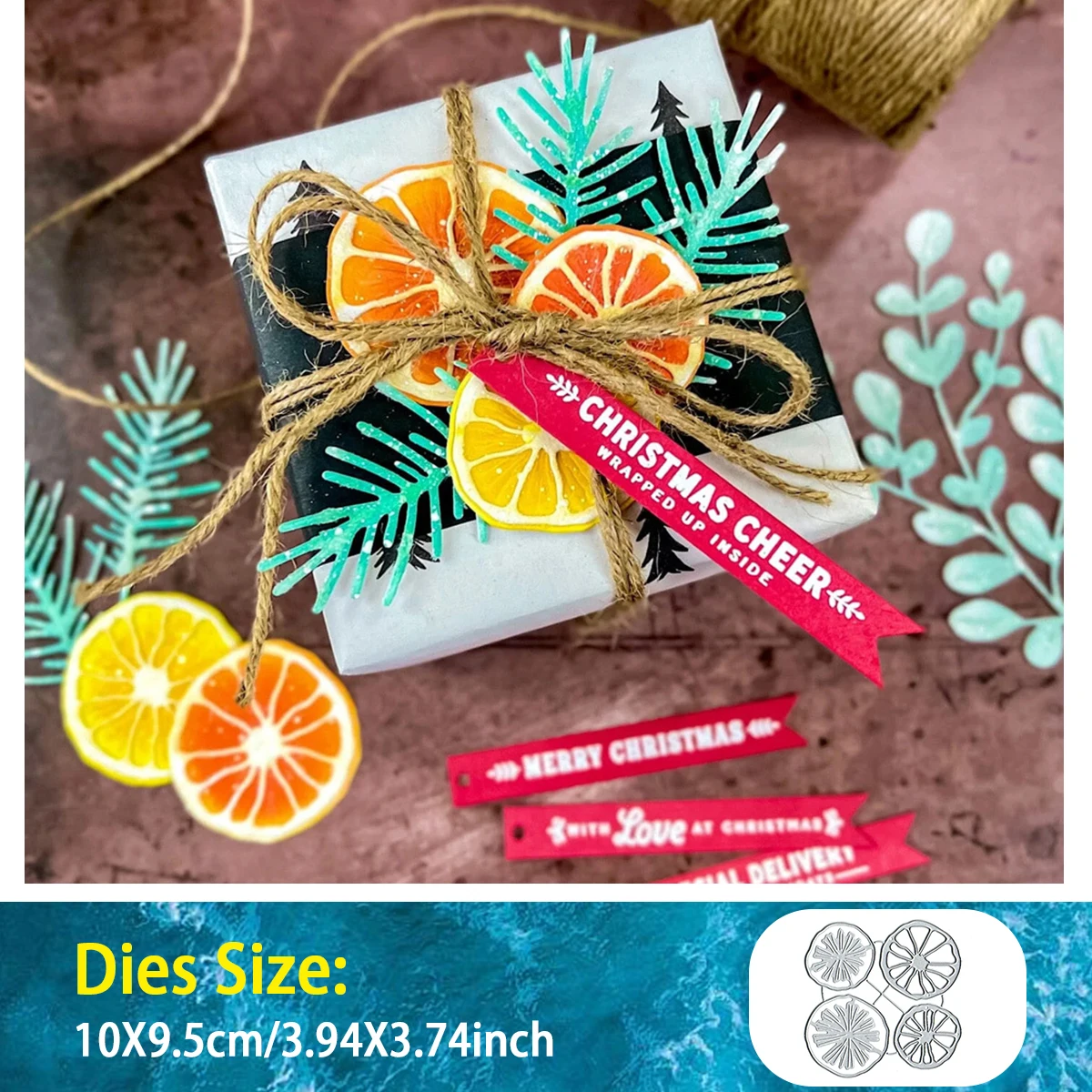 Pomarańczowe plasterki owoców cytryny do tworzenie kartek metalowych matryc do krojenia wytłaczania papieru scrapbookingu DIY akcesoria do albumów