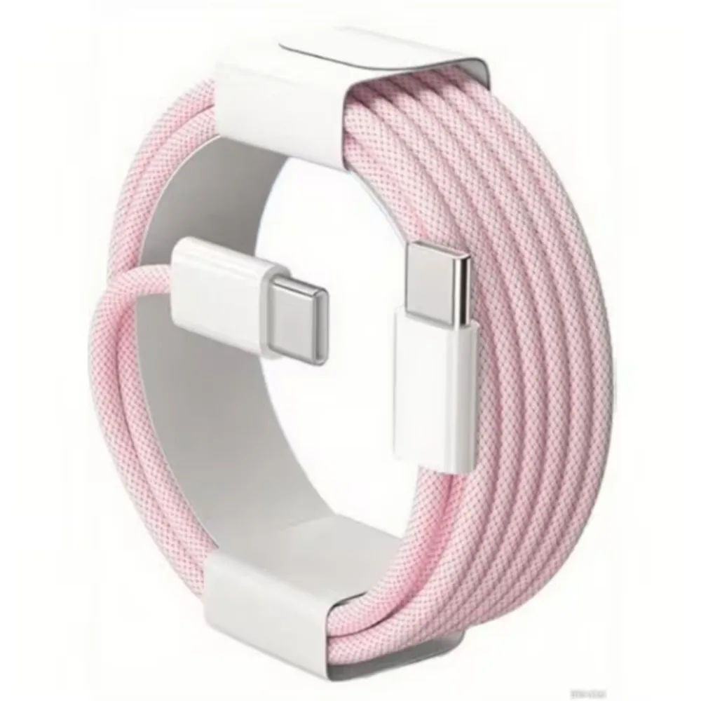 60W PD Fast Charging USB C to Type C Cable Braided Mobile Phone Charger Cord for iPhone 15 16 17 Android Samsung Xiaomi