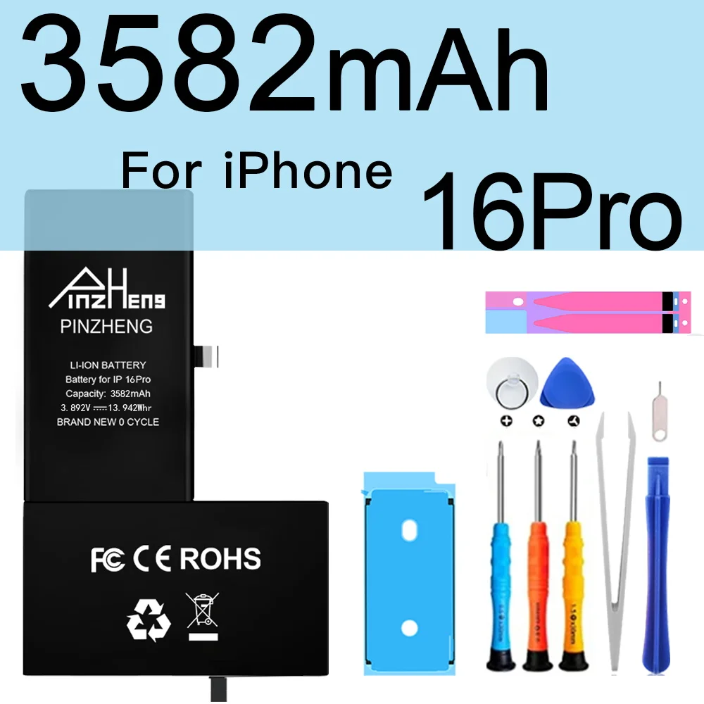 PINZHENG Hochleistungsakku für iPhone 14 15 16 Pro Max Ersatzakku für iPhone 16 15 14 Pro 15 16 14 Plus Batterie