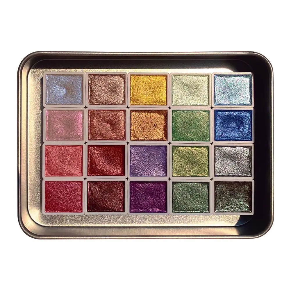20 Color Pearlescent Solid Watercolor Paint Nail Hand-painted Metal Candy Design Flash Pearlescent Series Colors Macaron B6r2