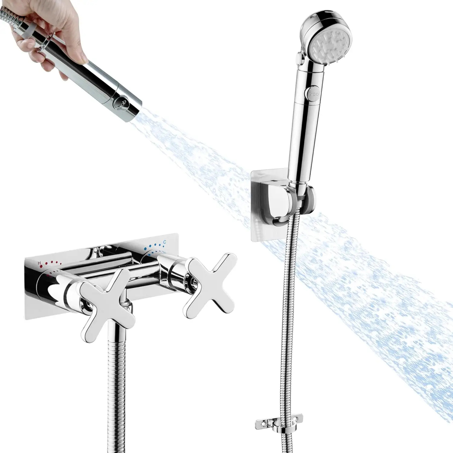 Chrome RV Shower Faucet with Filter, 4