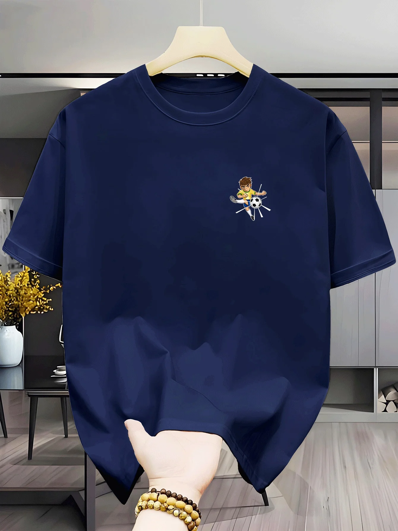 Men'S Top Round Neck Short Sleeve T-Shirt, High Comfort, Innovative, Casual Fashion, Fit, Unique, Luxurious Details, High Softne