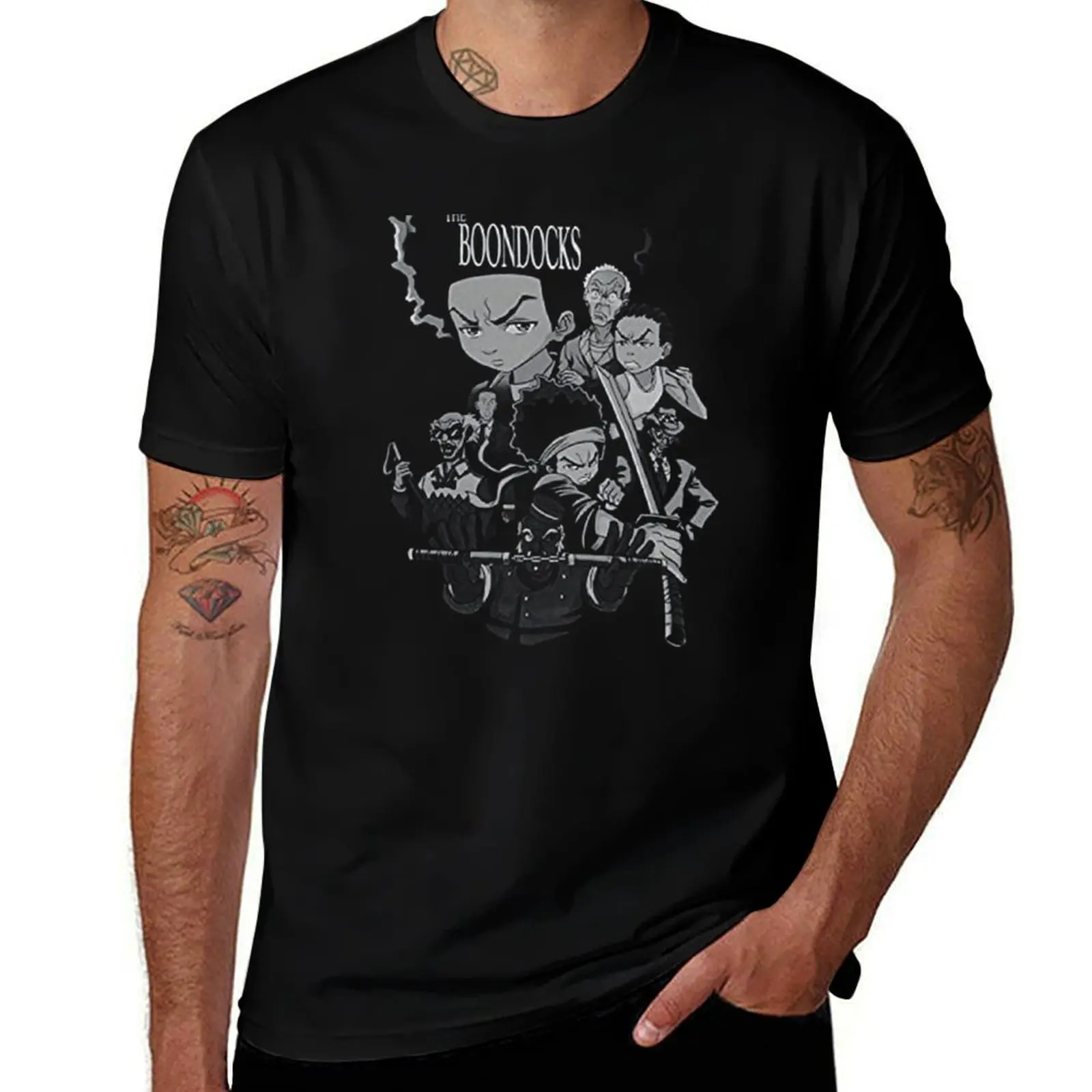 

The Boondocks Cartoon T-Shirt oversized graphic tee customs design your own funny shirt cotton mens workout shirts