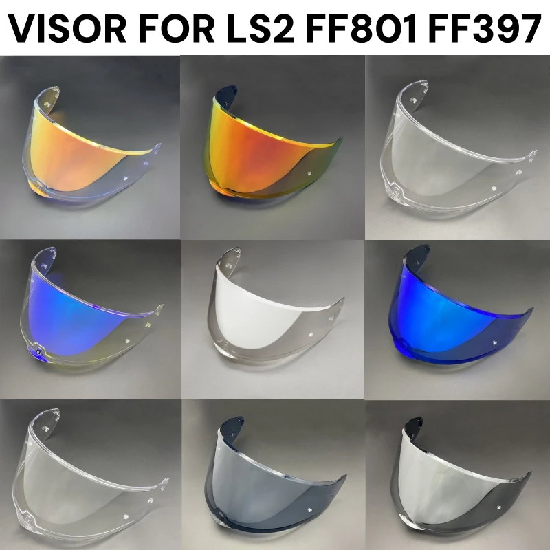 

LS2 FF397 FF801 Motorcycle Helmet Visor Clear Dark Smoke Multicolour Silver Shield Vizard Suitable for Ls2 VECTOR Helmets Lens