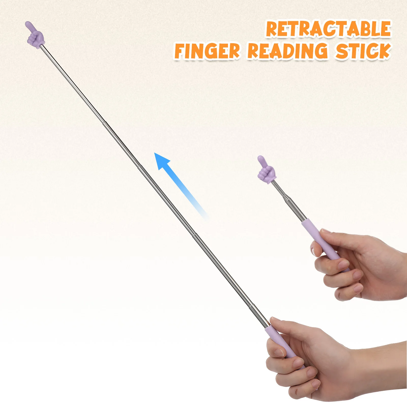 Palo de puntero extensible para profesores, puntero de mano, palo de enseñanza para aula, plástico ligero, acero inoxidable, 5 uds.