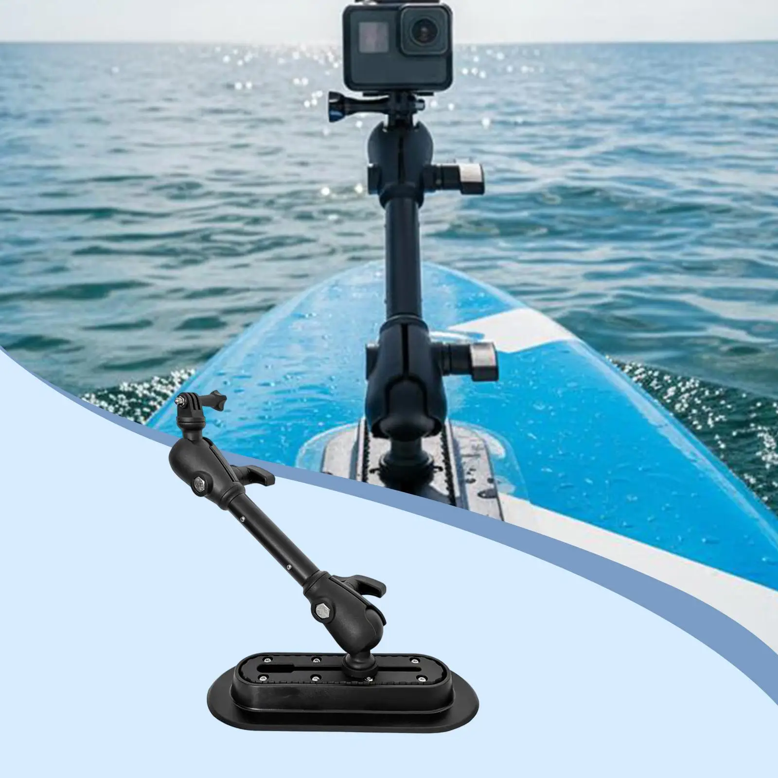 Kayak Track Mount Camera Holder Kayak Accessory Stable Portable Stand Support Sports Camera Mount for Rafting Canoes Surfing
