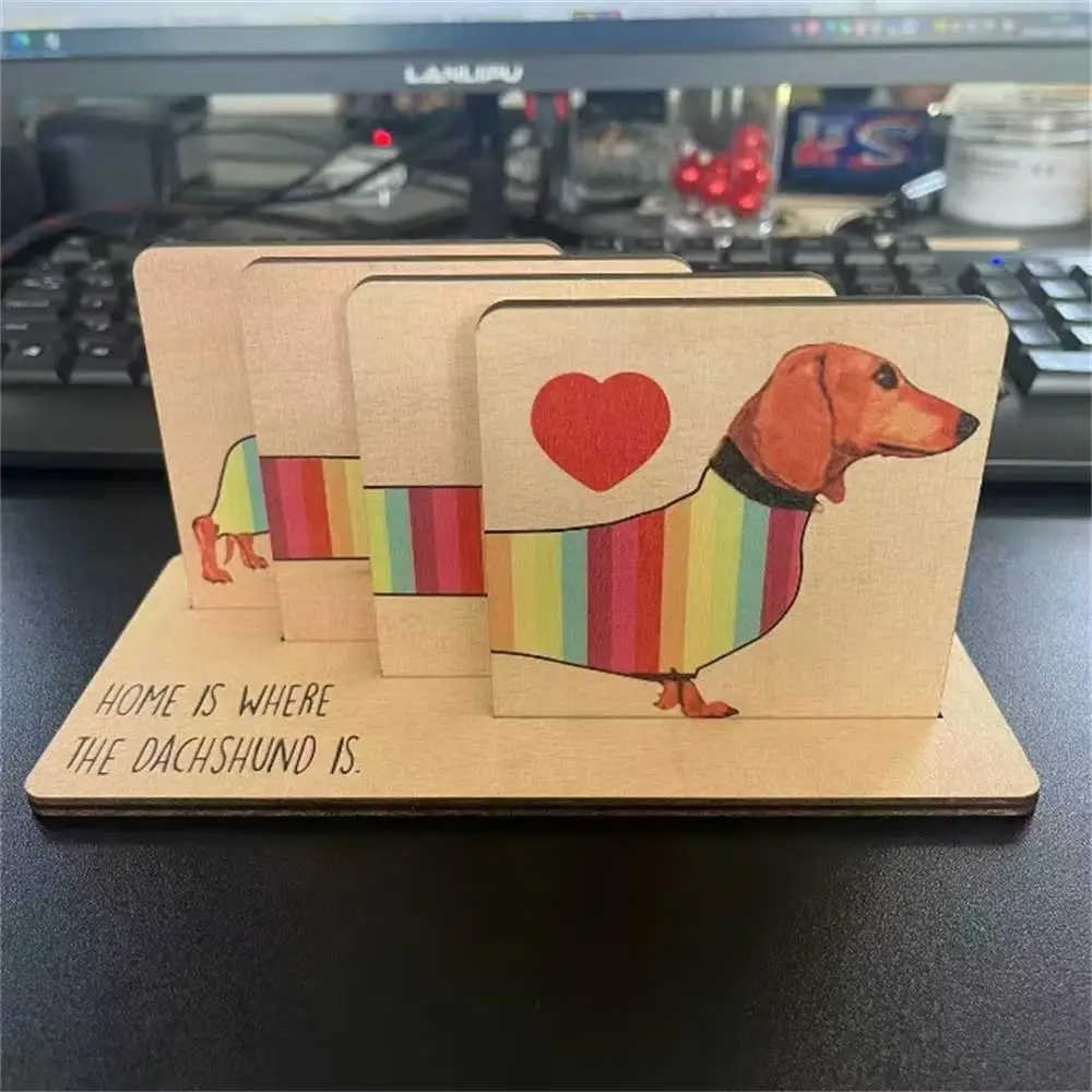 

Creative Wooden Rainbow Sausage Dog Roller Coaster Coaster