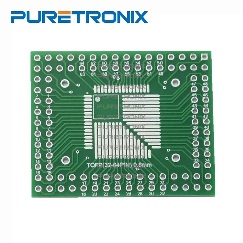 10 шт. QFP/FQFP/TQFP32/44/64/80/100 LQFP к DIP печатной плате адаптер преобразователя 0,5/0,8 мм