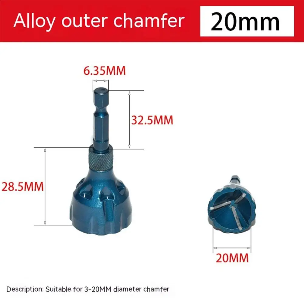 Deburring Chamfer Tool With 1/4inch Hex Shank Electric Drills Accessory Suitable For Stainless Steel Cast Iron Aluminum Copper