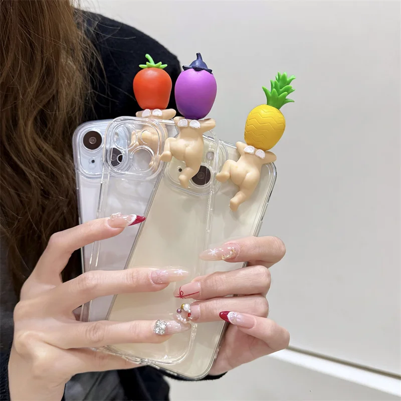 Cute 3D Fruit Sonnys Angel Box Case for Samsung Galaxy A52 A52S A32 A72 A22 A12 A51 A71 A31 A51 4G A21S A11 Clear Cover Random