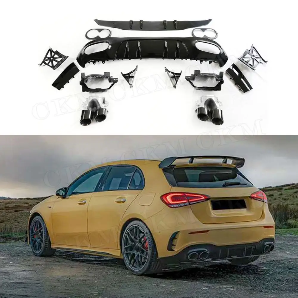 

PP Material Rear Bumper Lip Diffuser For Mercedes Benz W177 A180 A200 A250 A35 A45 Hatchback 2020+